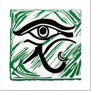 Eye of Horus Green Shadow Silhouette Anime Style Collection No. 222 Posters and Art